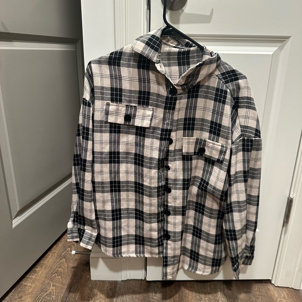 Plaid Black and White Men's Shirt
